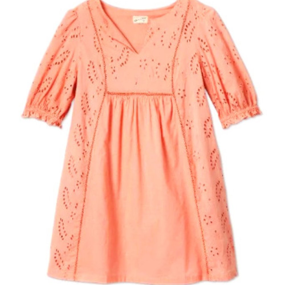 TWO DRESSES! Like New Blush Peach Eylelet, Small